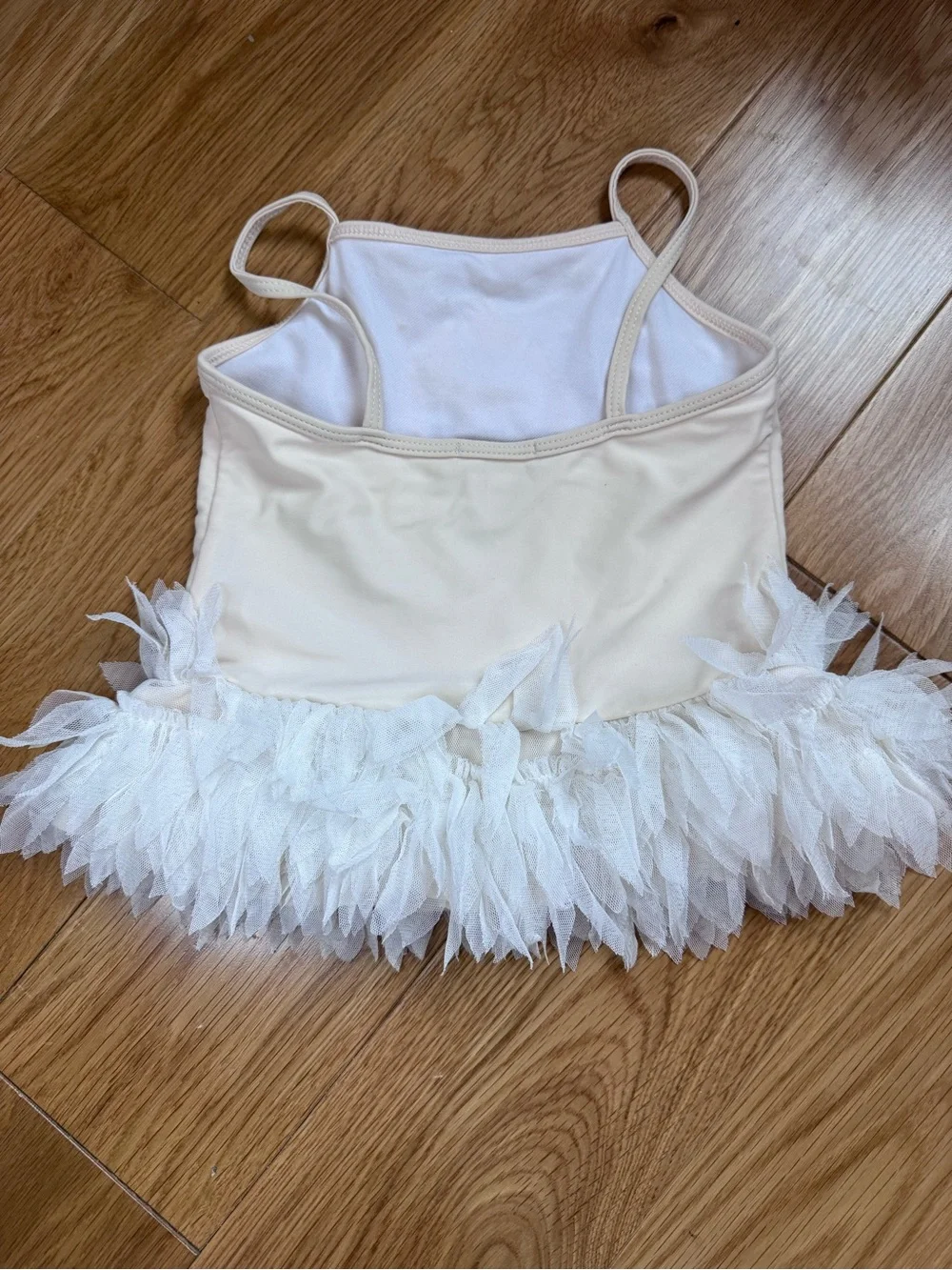 Girls White Swan Tutu Bathing Suit Tank Top